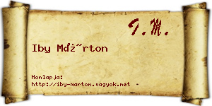 Iby Márton névjegykártya